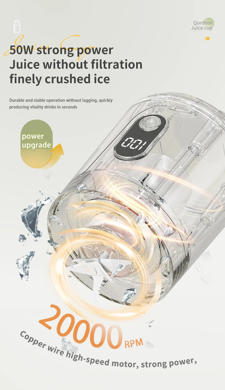 Portable Electric Juicer Double Cup Multifunction Usb Fruit Mixers Juicers Blender Fruit Juicer Cup Food Milkshake Juice Maker