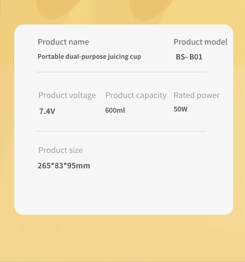 Portable Electric Juicer Double Cup Multifunction Usb Fruit Mixers Juicers Blender Fruit Juicer Cup Food Milkshake Juice Maker