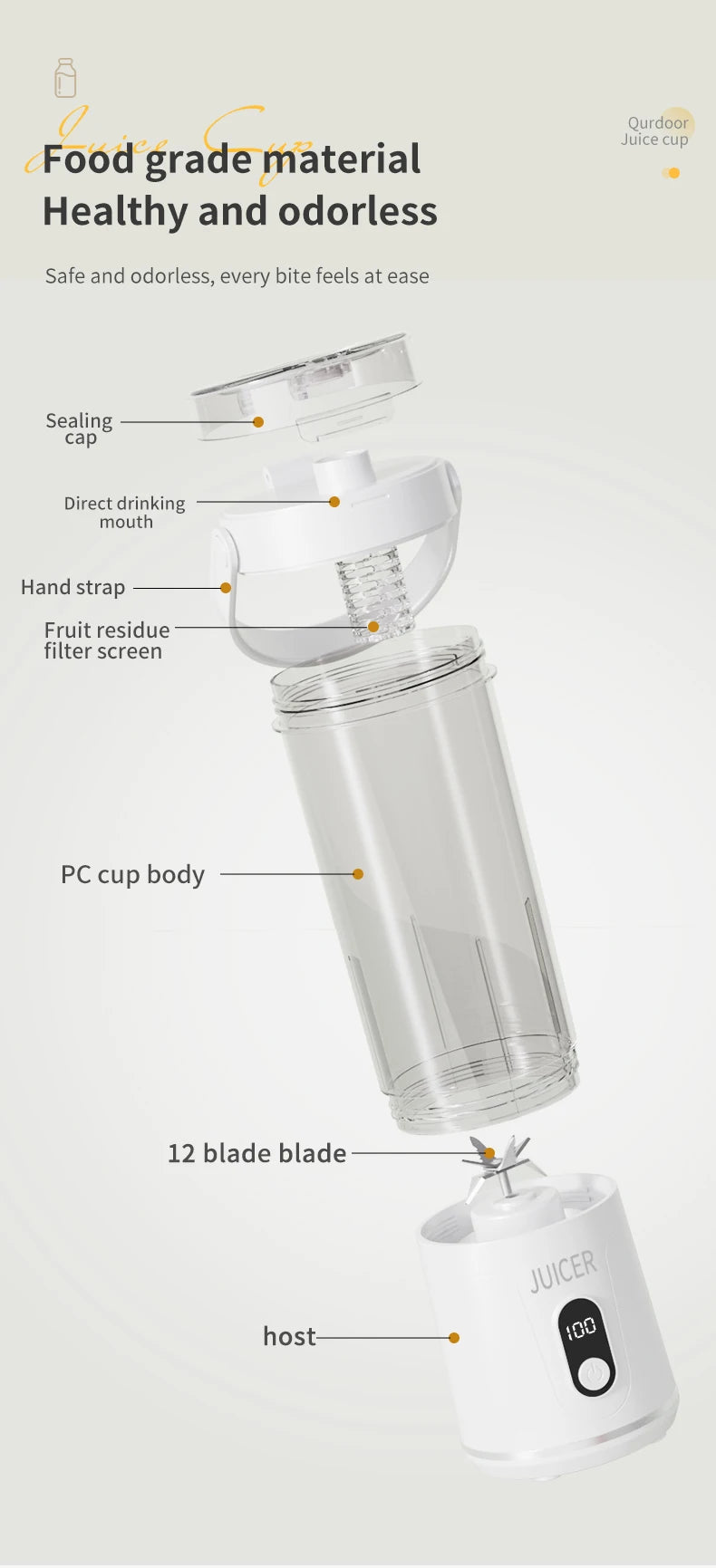 Portable Electric Juicer Double Cup Multifunction Usb Fruit Mixers Juicers Blender Fruit Juicer Cup Food Milkshake Juice Maker